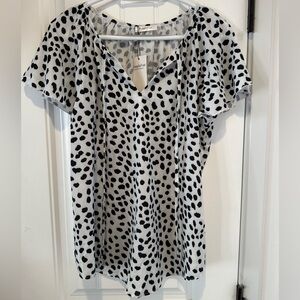 SimpleFun Black and White Polka Dot Blouse NWT